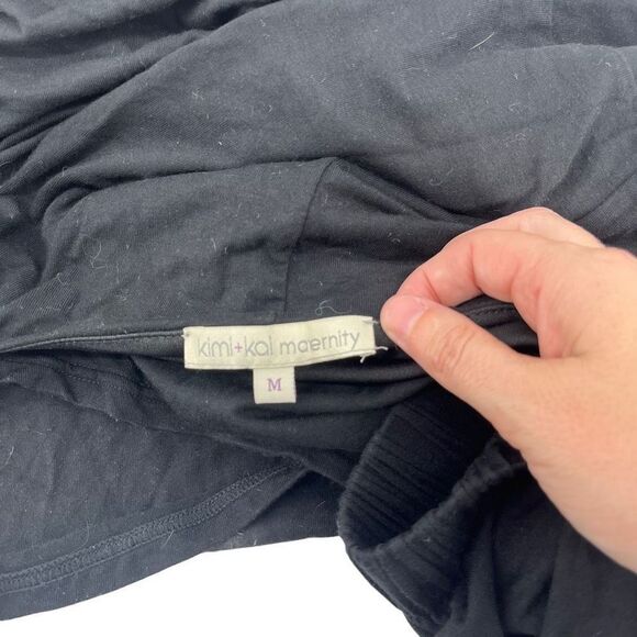 Kimi + Kai Maternity‎ Gown Off Shoulder Black Maxi Dress Abigail Formal Size M - Picture 3 of 9